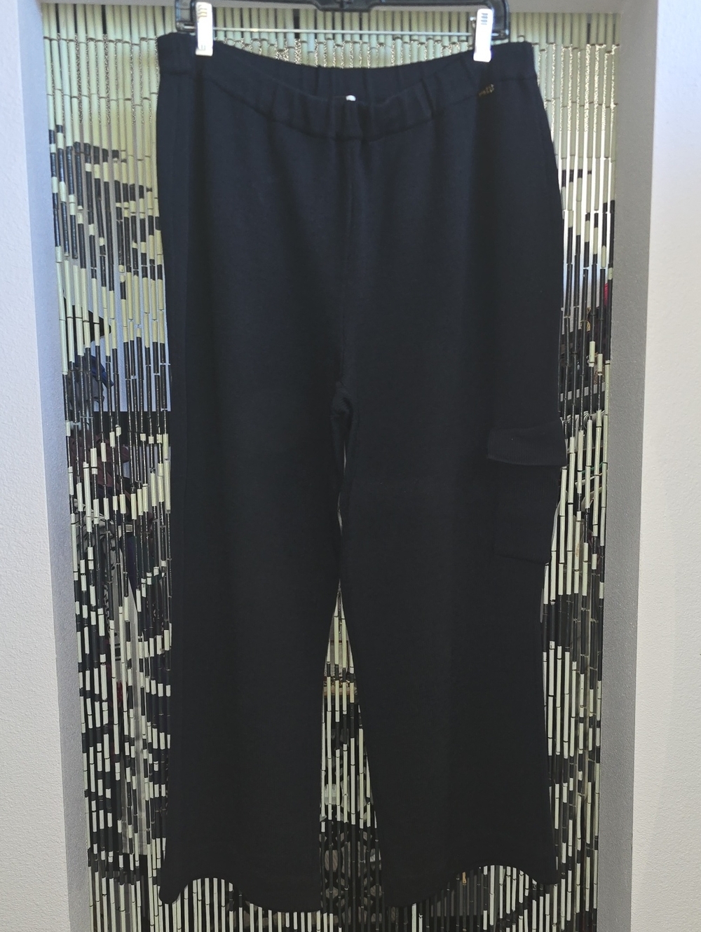 St. John Sport Wide-Leg Black Cargo Pants Size XL